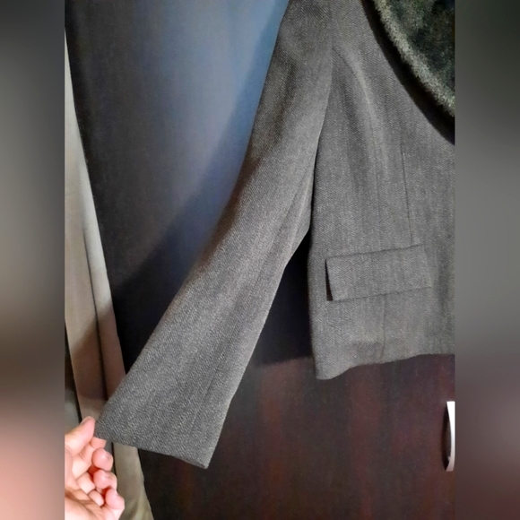 Vintage Reitmans Brown Tweed Blazer Jacket with Removable Fur Collar - Picture 4 of 9